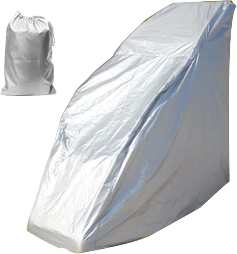 FBKPHSS Full Body Shiatsu Massage Chair Cover, Waterproof Massage Chair Cover All-Inclusive Nano Aluminum Film + Cotton Recliner Chair Cover with Storage Bag,Silver,135 * 80 * 125cm