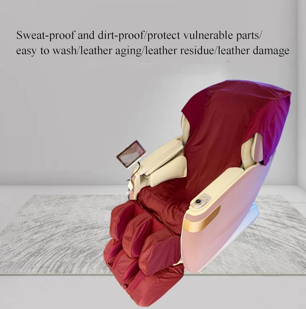 FBKPHSS Full Body Shiatsu Massage Chair Cover, Zero Gravity Massage Chair Cover Wear-Resistant Universal Dust Cover for Chivas Regal Massage Chair,Red,upper body