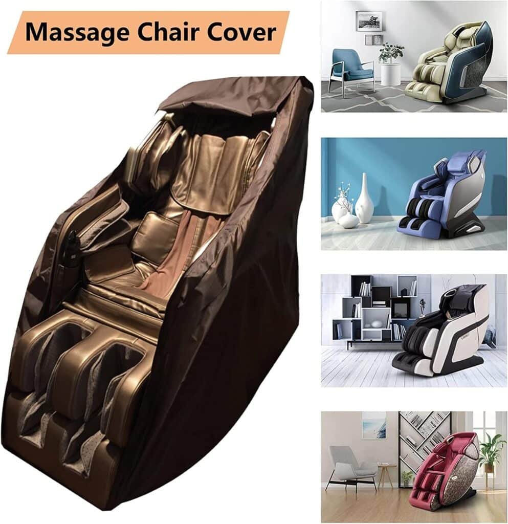 FBKPHSS Full Body Shiatsu Massage Chair Cover, Zero Gravity Recliner Chair Protector Cover Sunscreen Aluminum Film Material with Zipper Dust-Proof Cover,Silver,140 * 170 * 100cm
