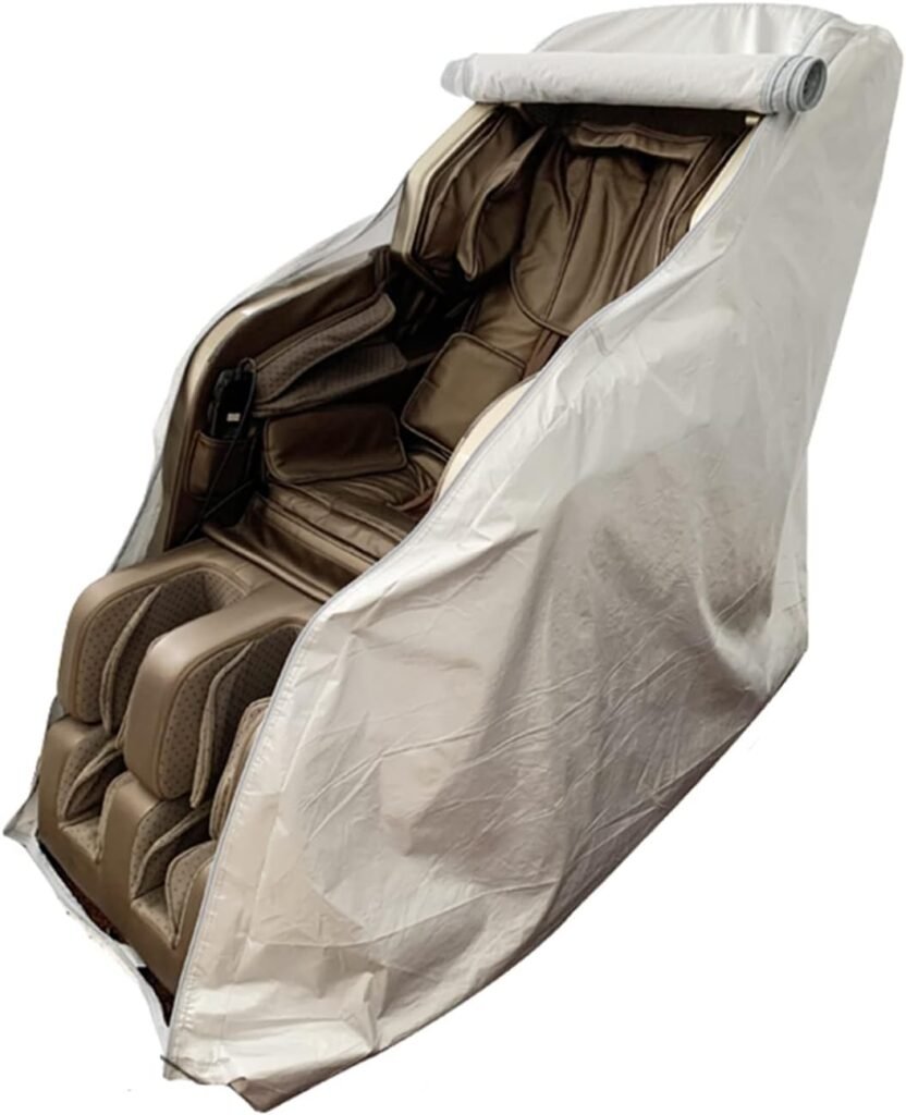 FBKPHSS Full Body Shiatsu Massage Chair Cover, Zero Gravity Recliner Chair Protector Cover Sunscreen Aluminum Film Material with Zipper Dust-Proof Cover,Silver,140 * 170 * 100cm