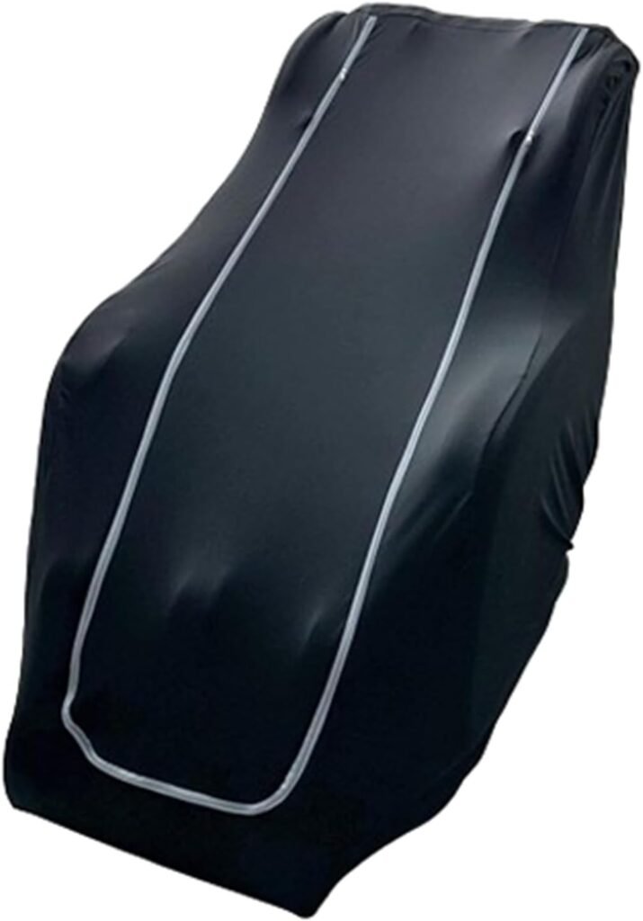FBKPHSS Upgraded New Massage Chair Cover, Full Body Shiatsu Massage Chair Cover Stretch Fabric Zero Gravity Massage Chair Dust Cover for All Types of Massage Chair,Black,XL