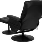 Flash Furniture Hall Massaging Heat Controlled Adjustable Recliner And Ottoman With Wrapped Base In Black Leathersoft 3 150x150