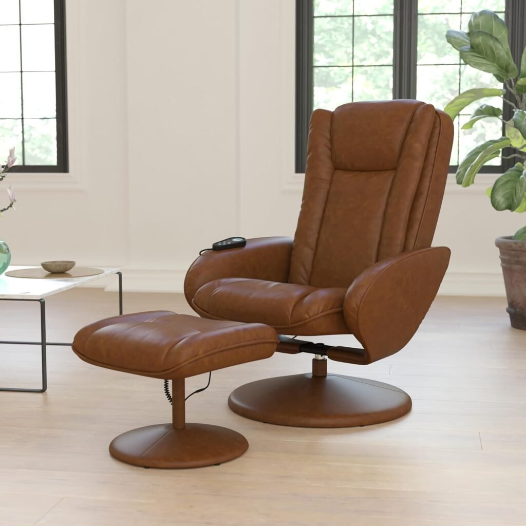 Flash Furniture Massaging Multi Position Plush Recliner With Side Pocket And Ottoman Piece Set Brown 2 1024x1024