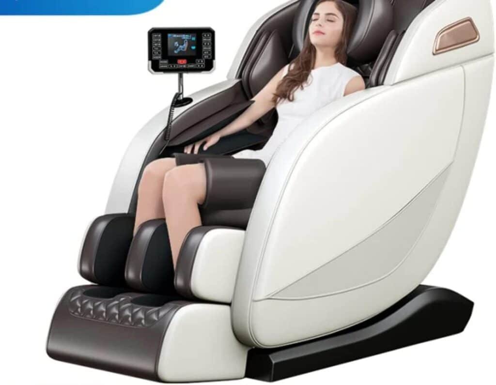 Full-body Electric Massage Chair Bluetooth music Headrest U-shaped Pillow + LCD Touch Brown Russian Federation