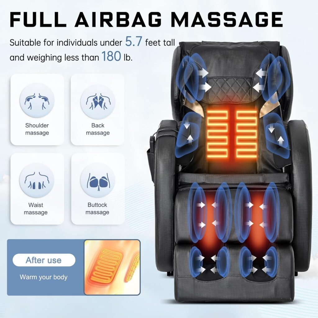 GOWE Massage Chair Recliner with Zero Gravity with Full Body Air Pressure