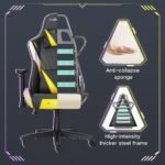 Hbada Gaming Chair Ergonomic Racing Computer With Height Adjustment Headrest And Lumbar Support E Sports Swivel 3 150x150