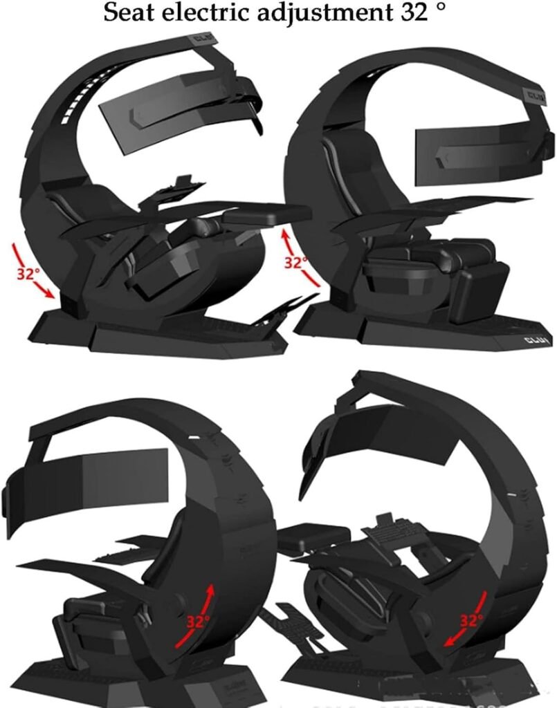High Comfort Video Gaming Chair Computer Cockpit, E-Sports Game Cockpit, Adjustable Ergonomic Boss Chair Office Chair, with Pedals  Massage