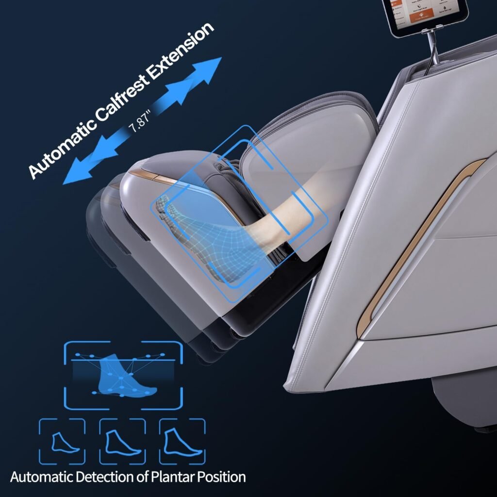 iRest 2023 4D Massage Chair Recliner System, Zero Gravity Shiatsu Massager with AI Voice Control, SL Track, Heating, Touch Screen, Quick Access Buttons (Beige)