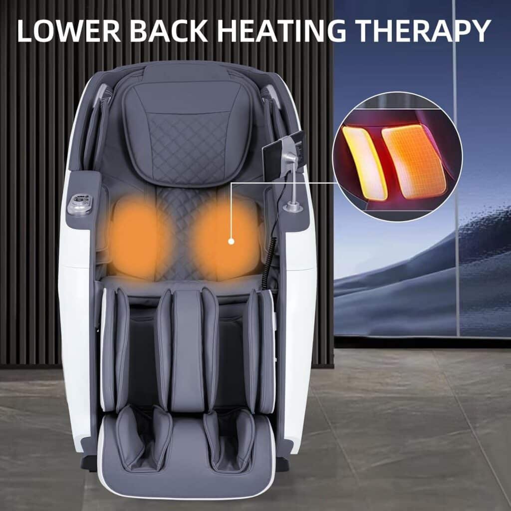 iRest 2024 Massage Chair - Full Body Relaxation with Yoga Stretching, Zero Gravity, SL Track, Foot Rollers, Airbags, Heating, and AI Voice Control (White)