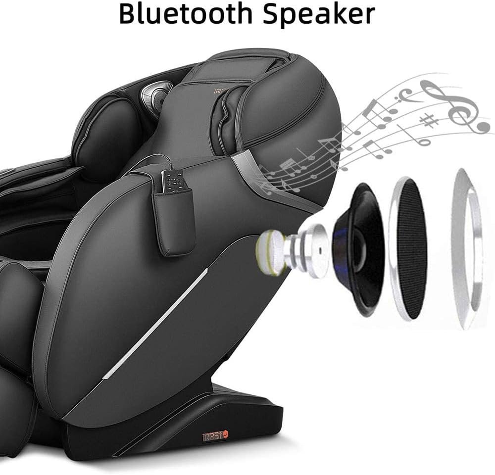 iRest SL Track Massage Chair Recliner, Full Body Massage Chair with Zero Gravity, Bluetooth Speaker, Airbags, Heating, and Foot Massage