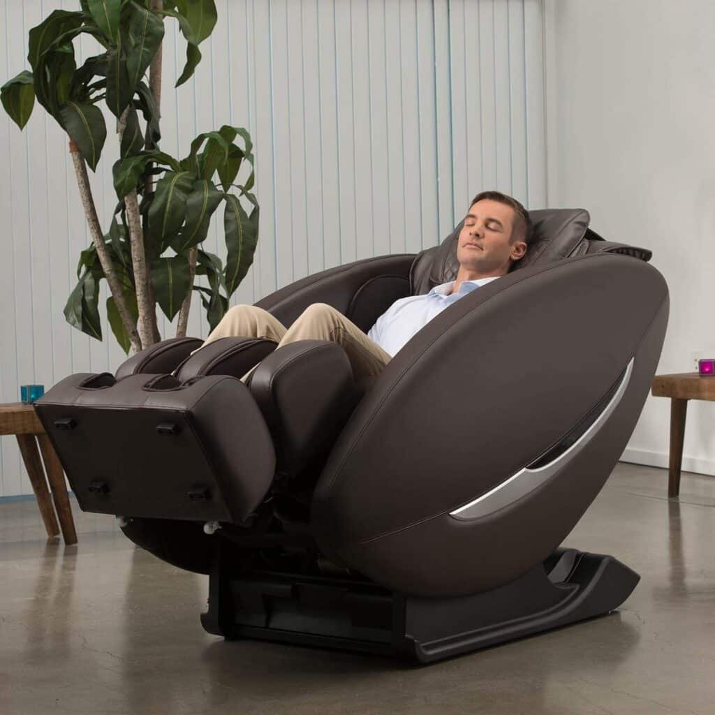 Ji - Zero Wall Heated L Track Massage Chair (Brown)