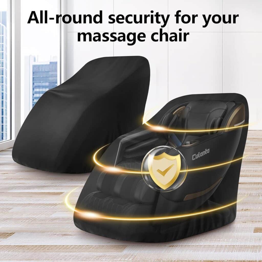 Massage Chair Cover Waterproof, Zero Gravity SL-Track Shiatsu Massage Recliner Chair with Body Scan, Airbags, Foot Rollers, Deep Yoga Stretch, Heating (U1-Black