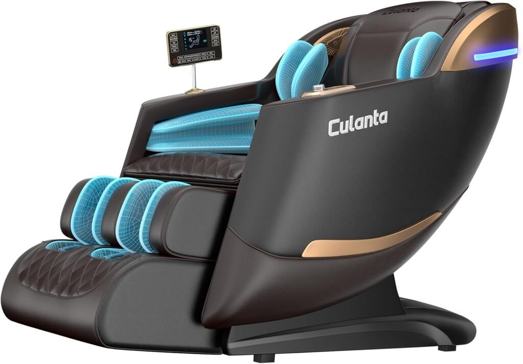 Massage Chair Full Body, Zero Gravity SL-Track Shiatsu Massage Recliner Chair with Body Scan, Airbags, Foot Rollers, Deep Yoga Stretch, Heating (U1-Black)
