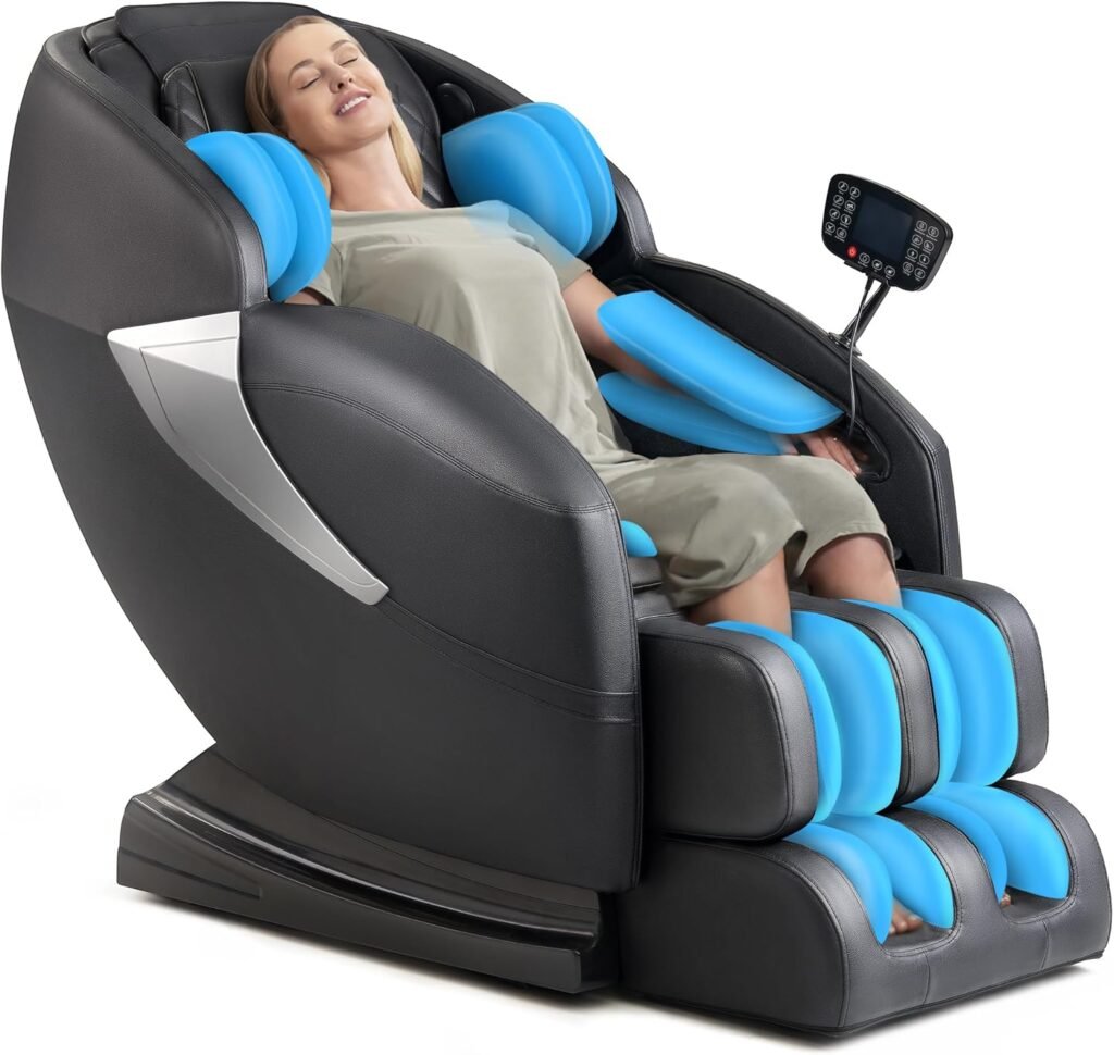 Massage Chair, Zero Gravity Full Body Extra Large Shiatsu Massage Chair w/ 14 Massage Points, Lumbar Calf Heating, 20 Auto Modes, Air Compression, Bluetooth Speaker, Touch Screen Controller