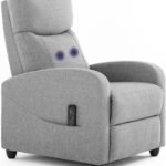 Massage Classic Adjustable Single Sofa Push Back Reclining Chair Fabric Seat Cushion And Backrest With Comfy Arms For Li 150x150