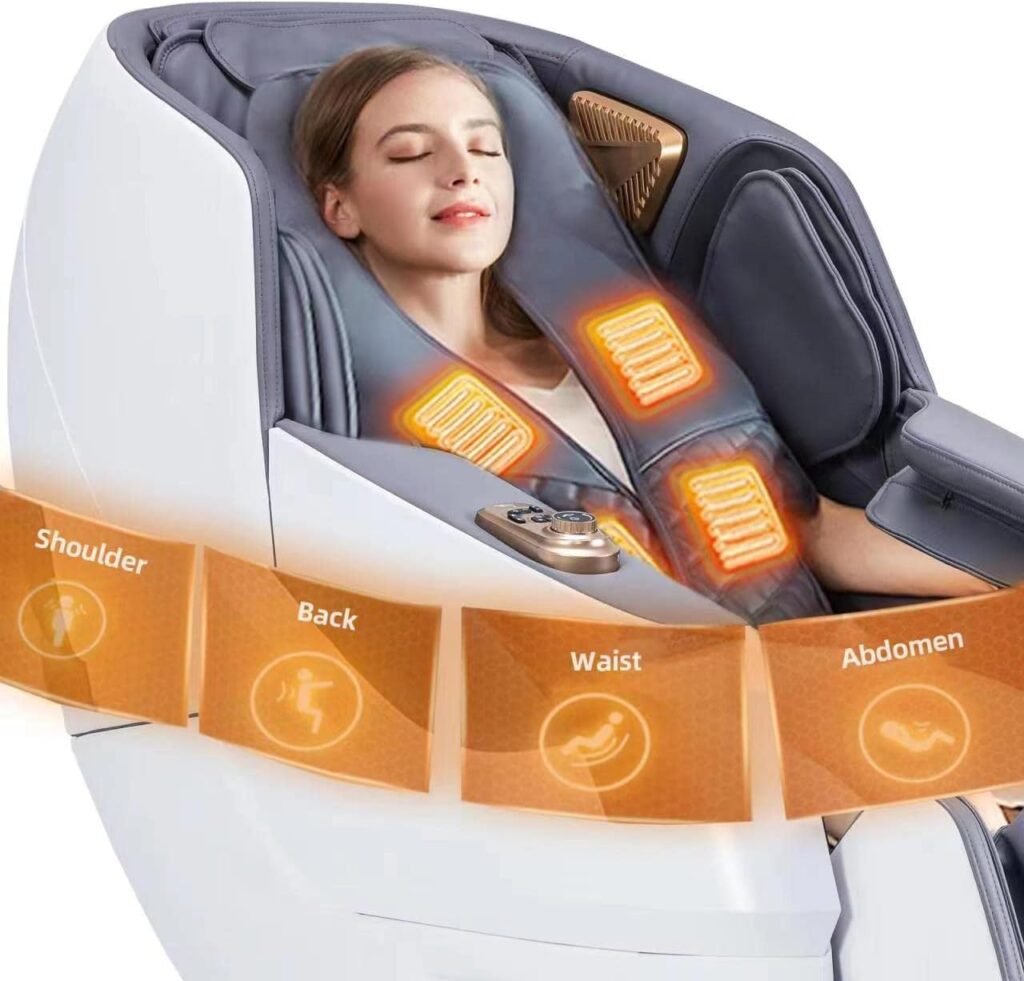 MassaMAX 2024 4D Massage Chair, Full Body Shiatsu Recliner with Electric Extendable Footrest, Zero Gravity, SL Track, Deep Yoga Stretch, Foot Rollers, and Heating (Deep Black)