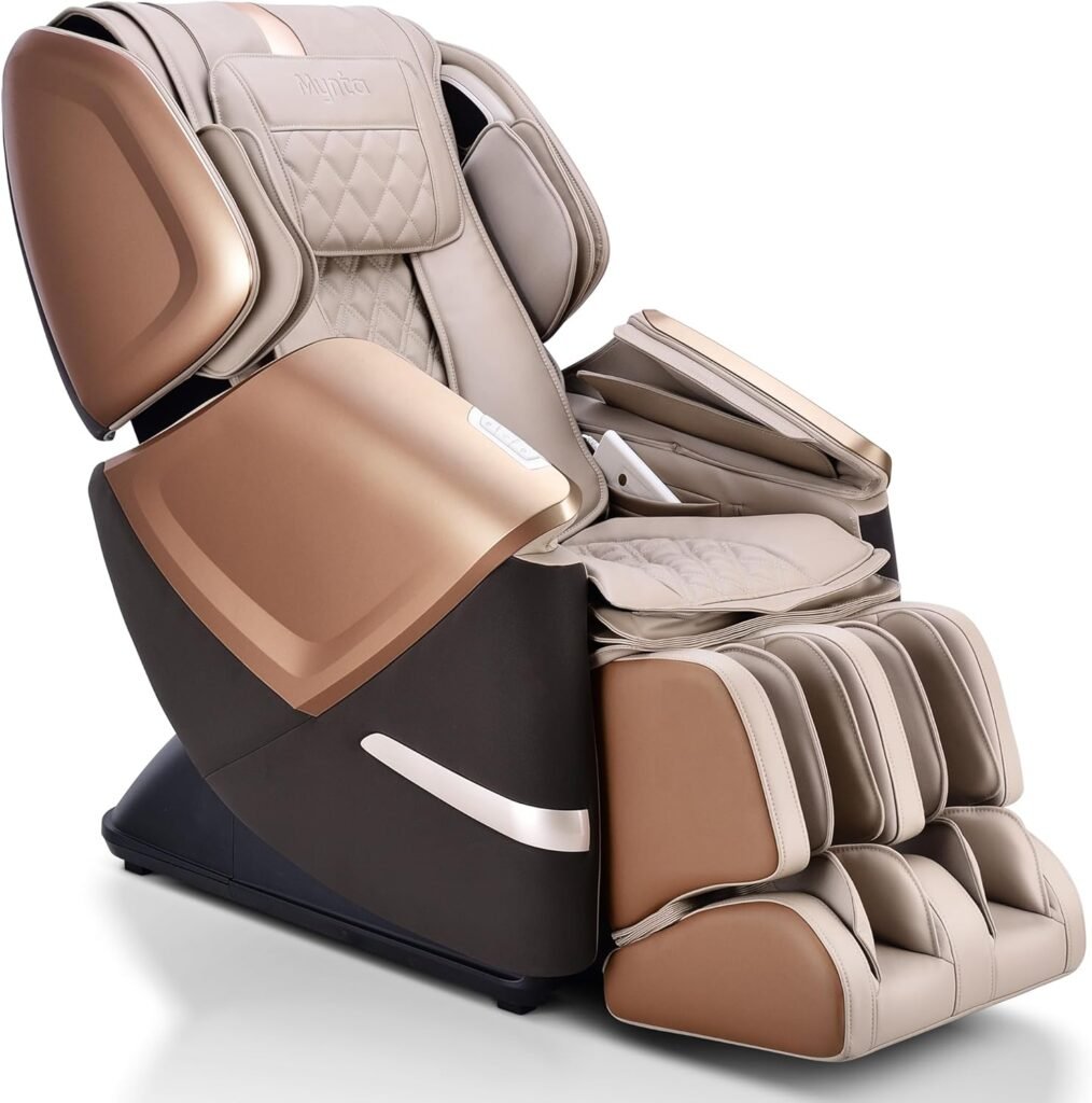 MYNTA 2024 4D Massage Chair for Full Body, 4D+2D Dual Mechanism with Waist  Shawl Heating, Zero Gravity Recliner Foot  Calf Massage, Extended SL-Track, Music Sync with Hi-Fi Bluetooth Speaker