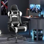 Onegame White Gaming Chair Video Game Chair Ergonomic Computer Chair Height Adjustable Game Chair Racing Style Gamer Cha 2 150x150
