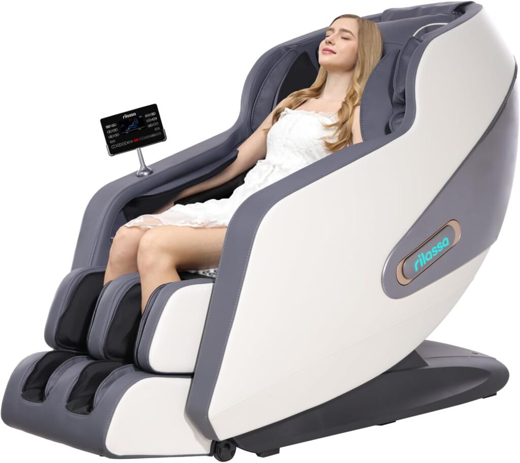 OWAYS Massage Chair,2024 4D Massage Chairs,AI Voice Control Zero Gravity Massage Chairs Full Body Shiatsu Scan and Recliner Chair SL Track with Yoga Stretch,Heating,Touch Screen (WhiteBlue)