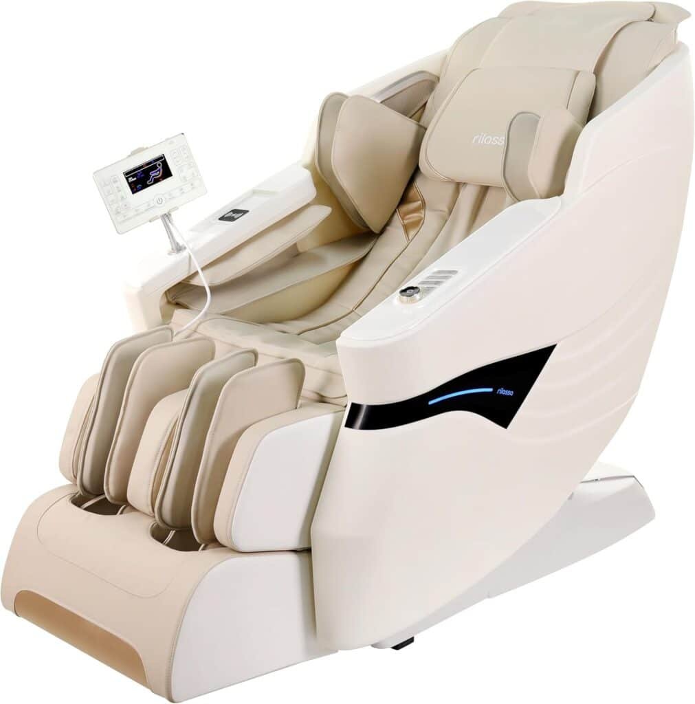 OWAYS Massage Chair,2024 4D Massage Chairs,AI Voice Control Zero Gravity Massage Chairs Full Body Shiatsu Scan and Recliner Chair SL Track with Yoga Stretch,Heating,Touch Screen (WhiteBlue)