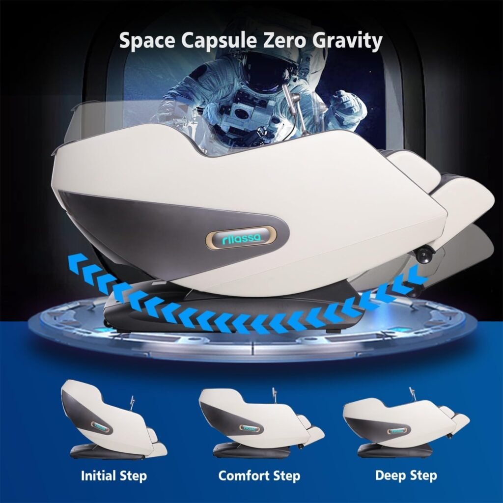 OWAYS Massage Chair,2024 4D Massage Chairs,AI Voice Control Zero Gravity Massage Chairs Full Body Shiatsu Scan and Recliner Chair SL Track with Yoga Stretch,Heating,Touch Screen (WhiteBlue)