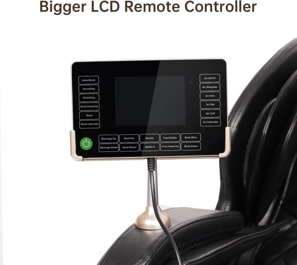 Real Relax 2024 Massage Chair, Full Body Airbag, Dual core S Track, Zero Gravity with App Control and Heat Function, Fit Office and Home, Black and Gold