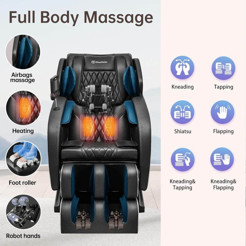 Real Relax Elderly Couples Massage Chair Favor-05 Black + Favor-06 Brown