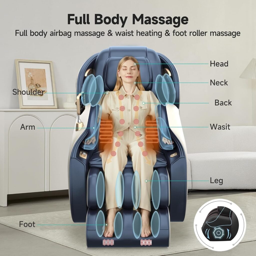 Real Relax Massage Chair Favor-06 Blue + Favor-22 Black