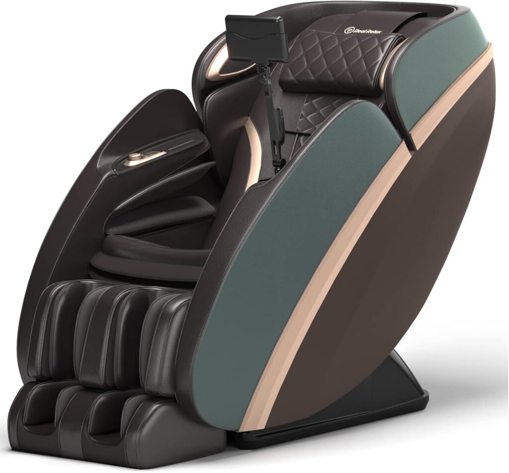 Real Relax Massage Chair for Full Body, 4D SL Track Zero Gravity Shiatsu Massage Recliner Chair with AI Care, Voice Control, Heating, PS6500 (Dark Brown)