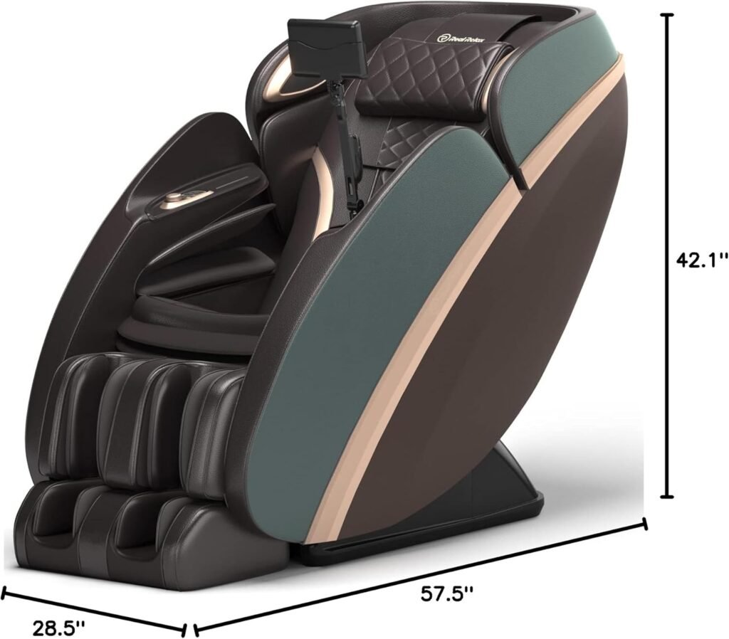 Real Relax Massage Chair for Full Body, 4D SL Track Zero Gravity Shiatsu Massage Recliner Chair with AI Care, Voice Control, Heating, PS6500 (Dark Brown)