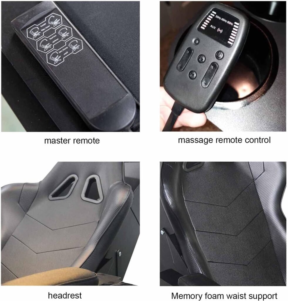 Simple and Modern Computer Chair Gaming Ergonomic Computer Cockpit Chair with Zero-Gravity Comfortable Racing Simulator Game Chair with Zero Gravity Independent Massage Gaming Chair Red (Color : Blac