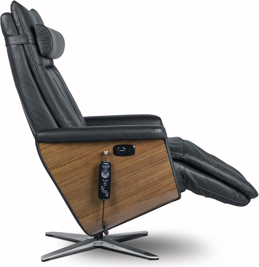 Svago SV500 Swivel Dual Power Infinite Position Zero Anti Gravity Recliner Chair with Heat and Air Massage - Toffee Top Grain Leather