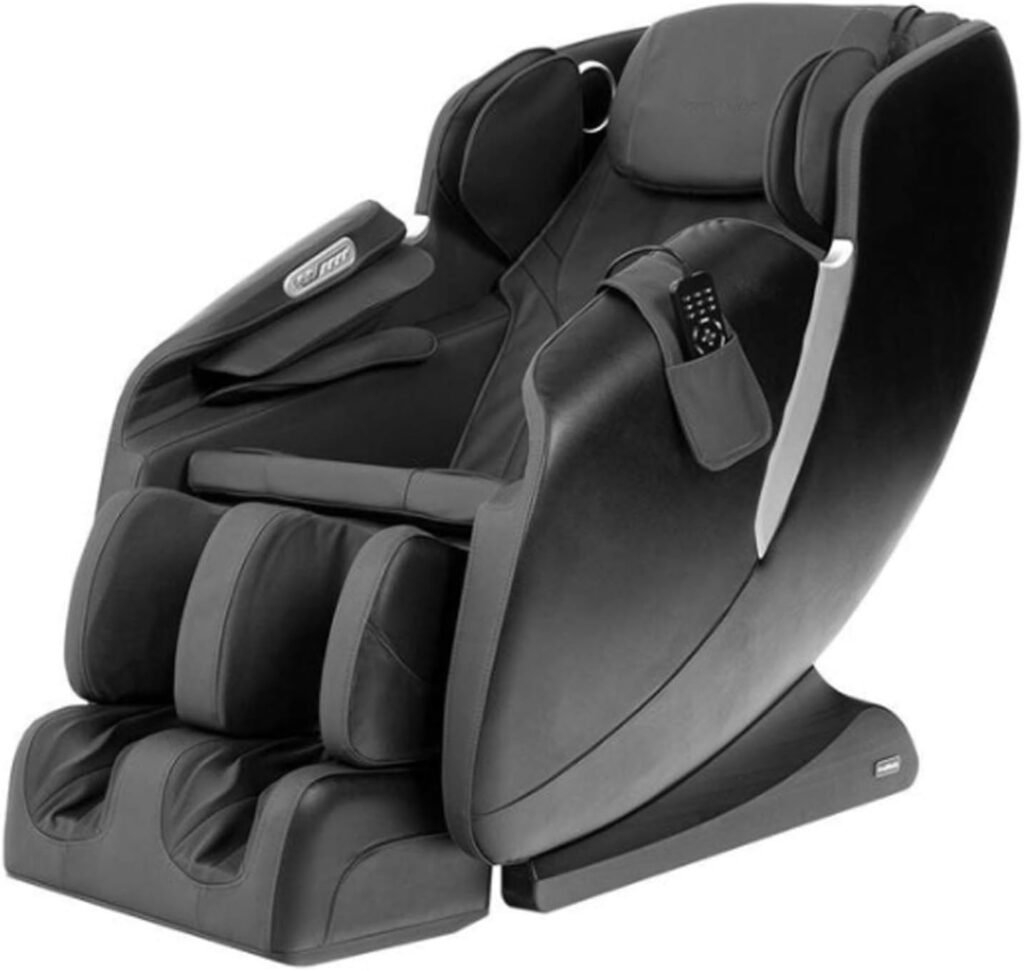 Titan AmaMedic Q7 Massage Chair 8 Fixed Massage Rollers Space Saving Recline 16 Airbag Massage Zero Gravity 6 Automatic Programs (Black)