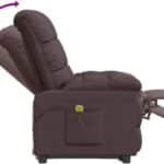 Vidaxl Dark Brown Massage Chair Relaxing Fabric Recliner With Manual Mode Supreme Comfort 3 Position Adjustable Backrest 2 150x150