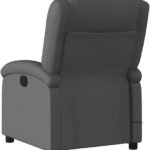 Vidaxl Massage Recliner Chair For Elderly Gray Real Leather Manual Recline Vibration Massage Side Pocket Sturdy Frame Co 2 150x150