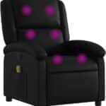 Vidaxl Massage Recliner Chair Manual Reclining Armchair With Vibration Massage Black Faux Leather Side Pocket And Sturdy 150x150