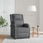 Vidaxl Modern Anthracite Massage Recliner Chair With Faux Leather Upholstery Perfect For Home And Office Relaxation 1 150x150