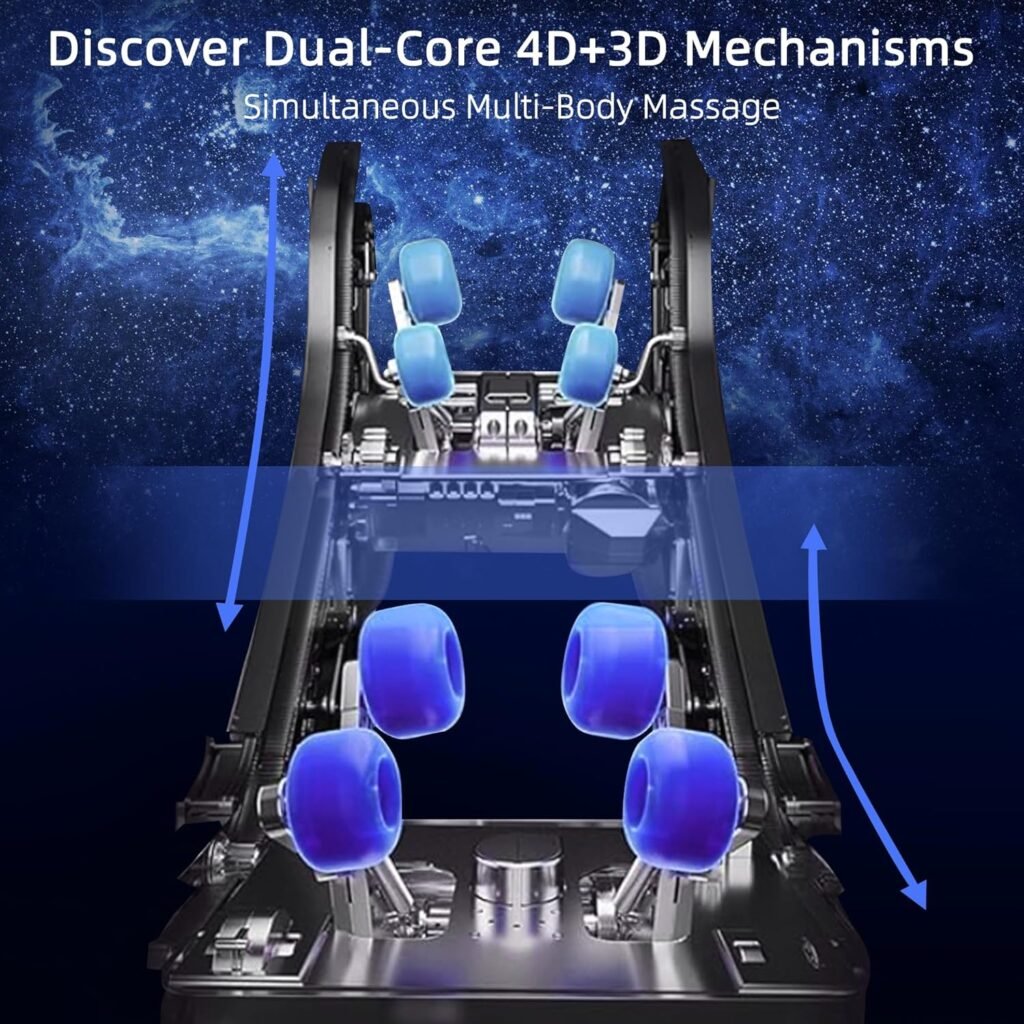 Alfine A860 Full Body 4D Massage Chair - Intelligent Health Detection, Dual-Core System, Zero Gravity Recline, Premium Leather, Customizable Programs, Smartphone Control (Black)