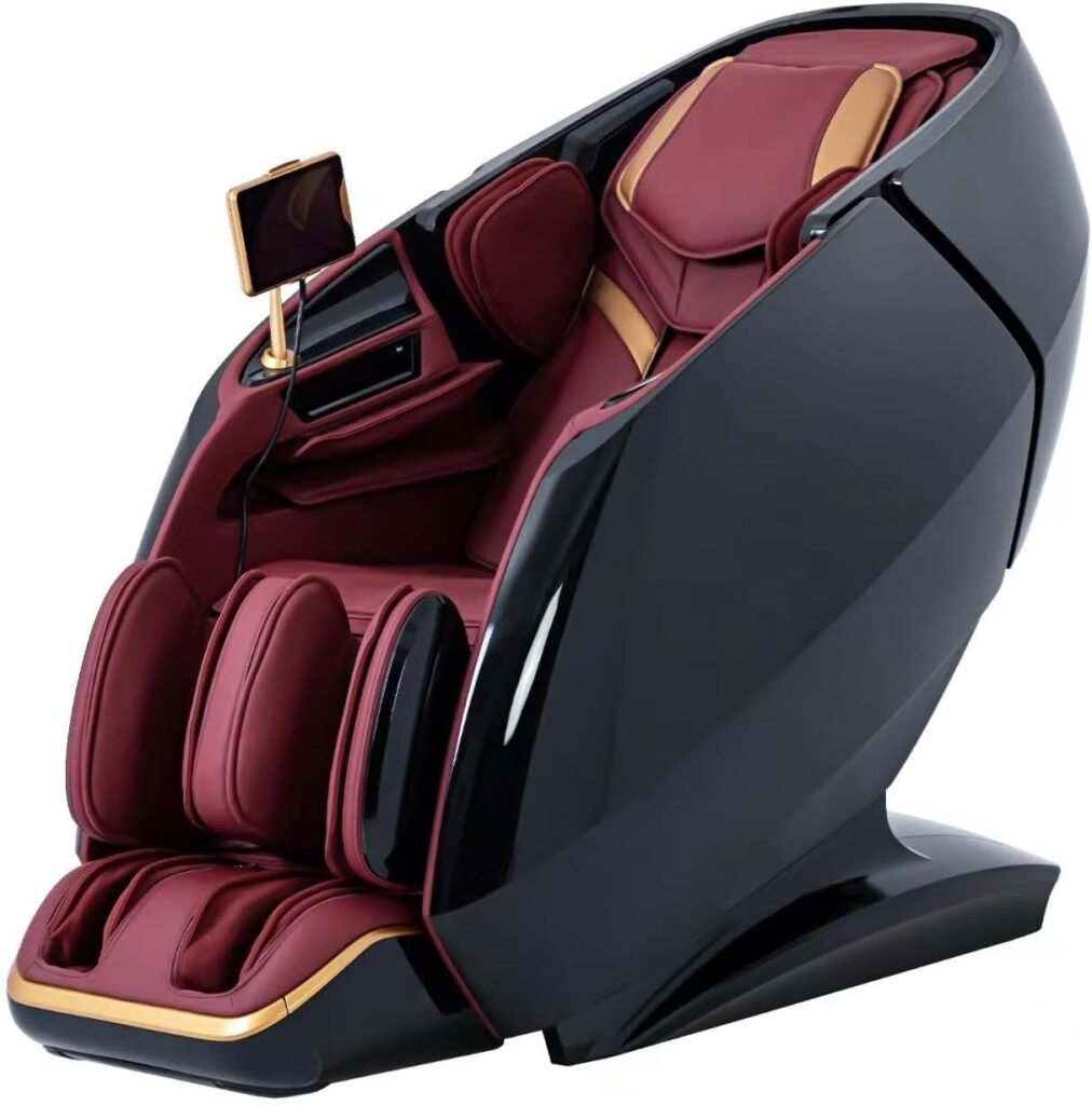 Alfine A860 Full Body 4D Massage Chair - Intelligent Health Detection, Dual-Core System, Zero Gravity Recline, Premium Leather, Customizable Programs, Smartphone Control (Black)