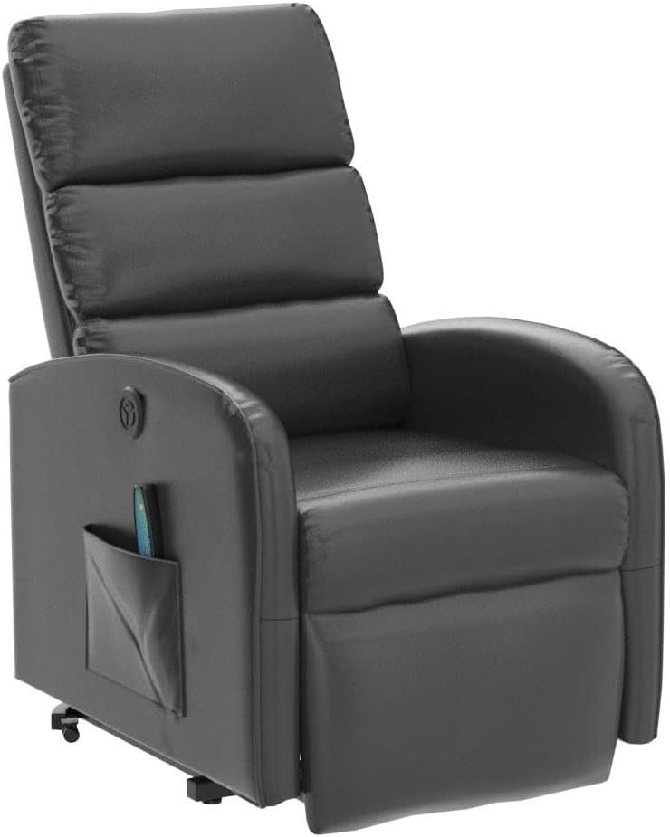 AVAWING Power Lift Massage Chair, Lift Recliner Chairs for Elderly, Electric Recliner W/Heat  Vibration, Linen Fabric Lift Chair with Side Pocket  USB Port for Living Room, Bedroom, Khaki