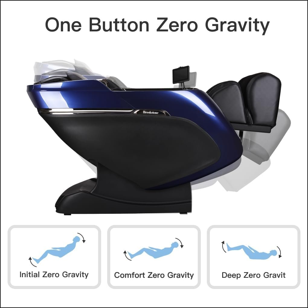 Brookstone BK750 Mach IX Full Body Zero Gravity 4D Humanistic Massage Chair with Heat Therapy SL-Curve Track Extendable Footrest with Sole Rollers 7” Touchscreen Brown  Espresso 2024