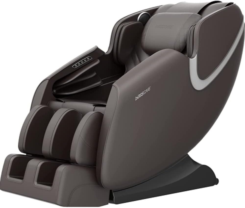 Full Body Massage Chair Zero Gravity with Bluetooth Speaker in Brown Leather Full Body Massage Chair Zero Gravity with Bluetooth Speaker in Brown Leather