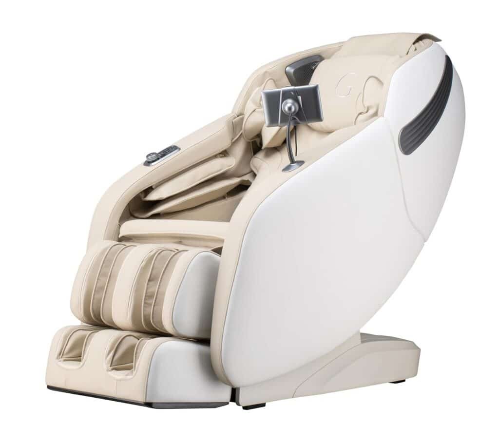Genesis Designs Smart Full Body Massage Chair with 2D SL-Track Rollers, Zero Gravity, Voice Activation, Bluetooth, Heated- White