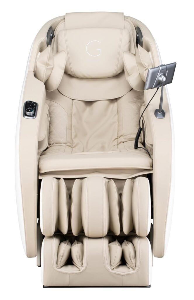 Genesis Designs Smart Full Body Massage Chair with 2D SL-Track Rollers, Zero Gravity, Voice Activation, Bluetooth, Heated- White
