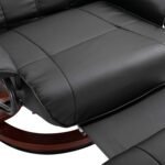 Homcom Faux Leather Manual Recliner Adjustable Swivel Lounge Chair With Footrest Armrest And Wrapped Wood Base For Livin 4 150x150