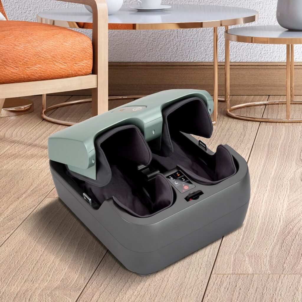 Human Touch Reflex PopUp Foot Massager with Heat - Plantar Fasciitis Relief + Blood Circulation + Shiatsu Deep Kneading + Compression - Compact for Portability  Easy Storage - Under Feet Rollers