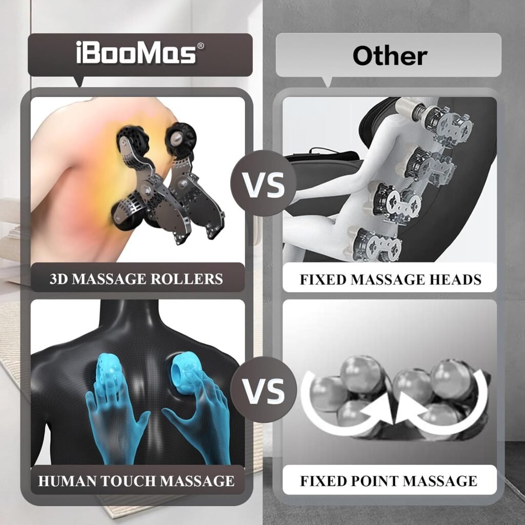 iBooMas Massage Chair Full Body - APP Zero Gravity Recliner | Shoulder Back Calf Heat, Auto Scan, USB Port, Thai Stretch, 12 Modes, SL Track | IT9777