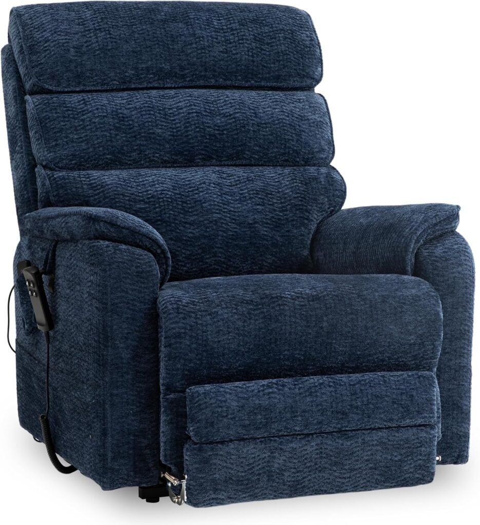 Irene House 9188 Lay Flat Lift Recliner Chair Heat Massage Dual Motor Infinite Position Up to 300 LBS Electric Power Lift Recliners, Medium(Beige Chenille)