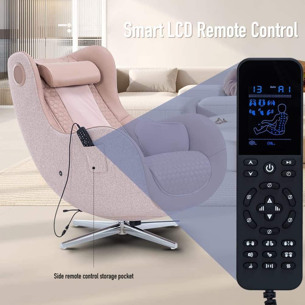 Massage Chair Full Body Recliner - Zero Gravity with Heat and Shiatsu Foot Massage Office Chair LCD Touch Screen Display Bluetooth Speaker Airbags Foot Rollers (White)