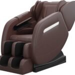 Massage Chair Recliner With Zero Gravity Full Body Air Pressure Heat And Foot Roller Included Brown 150x150